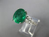 LARGE 5.07CT DIAMOND & AAA EMERALD 14K WHITE 3D GOLD OVAL ENGAGEMENT RING #27151