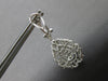 LARGE 3.60CT DIAMOND 18KT WHITE GOLD FILIGREE TEAR DROP CLIP ON HANGING EARRINGS