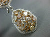 LARGE 7.54CT WHITE & MULTI COLOR DIAMOND 18KT WHITE & ROSE GOLD HANGING EARRINGS