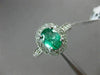 WIDE 1.30CT DIAMOND & AAA EMERALD 14K WHITE GOLD OVAL HALO ENGAGEMENT RING #2453