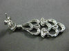 ESTATE .75CT ROUND DIAMOND 14K WHITE GOLD 3D OPEN FILIGREE LEAF HANGING EARRINGS