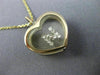 ESTATE .12CT DIAMOND 14KT YELLOW GOLD 3D CLASSIC N INITIAL HEART PENDANT #22997