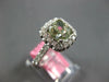 LARGE GIA CERTIFIED 2.72CT WHITE & GREEN DIAMOND 18KT WHITE GOLD ENGAGEMENT RING
