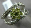ESTATE WIDE .95CT WHITE & FANCY YELLOW DIAMOND 14KT GOLD 3D FLOWER INFINITY RING