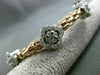 ESTATE 1.30CT DIAMOND 14KT WHITE & ROSE GOLD 3D FLOWER FLEXIBLE BANGLE BRACELET