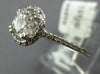 ESTATE 1.17CT DIAMOND 14KT WHITE GOLD 3D CLASSIC ROUND HALO ENGAGEMENT RING