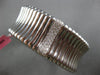EXTRA LARGE .91CT DIAMOND 18KT WHITE GOLD DOUBLE CUFF SNAKE BAR BANGLE BRACELET