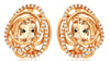 LARGE 1.6CT DIAMOND & AAA MORGANITE 14KT ROSE GOLD OVAL & ROUND FLORAL EARRINGS