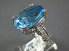 LARGE 16.06CT DIAMOND & AAA BLUE TOPAZ 14KT WHITE GOLD 3D OVAL & ROUND FUN RING