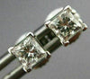 ESTATE .48CT PRINCESS CUT DIAMOND 14K WHITE GOLD 3D CLASSIC STUD EARRINGS #22068