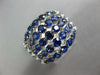 LARGE 3.77CT DIAMOND & AAA SAPPHIRE 18KT WHITE GOLD MULTI ROW ANNIVERSARY RING