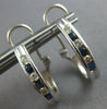 .92CT DIAMOND & AAA SAPPHIRE 14K WHITE GOLD 3D CHANNEL UMBRELLA HANGING EARRINGS