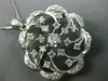 ANTIQUE LARGE 1.70CT OLD MINE DIAMOND 14KT WHITE GOLD FLOWER PIN PENDANT #23380