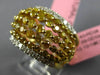 ESTATE LARGE 2.09CT 18KT WHITE AND FANCY YELLOW GOLD 3D WEDDING ANNIVERSARY RING