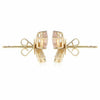 ESTATE 1.74CT DIAMOND & AAA MORGANITE 14K YELLOW GOLD 3D BUTTERFLY STUD EARRINGS