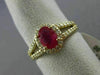 ESTATE 1.55CT DIAMOND & AAA RUBY 14KT YELLOW GOLD 3D FILIGREE ENGAGEMENT RING