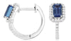 .85CT DIAMOND & AAA TANZANITE 14KT WHITE GOLD CUSHION ROUND & BAGUETTE EARRINGS