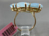 ESTATE LARGE 10.25CT DIAMOND & AAA BLUE QUARTZ 14KT YELLOW GOLD 3D FLOWER RING