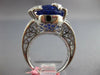 EXTRA LARGE 22.9CT DIAMOND & AAA TANZANITE 18K WHITE GOLD OVAL MULTI FLOWER RING