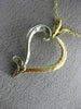 ESTATE .17CT DIAMOND 14K TWO TONE GOLD CLASSIC FILIGREE OPEN HEART PENDANT 21495