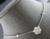 ESTATE LARGE 2.16CT DIAMOND 14K WHITE GOLD 3D FLOWER BY THE YARD NECKLACE #27937