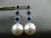 1.87CT DIAMOND & AAA SAPPHIRE & PEARL 18KT WHITE GOLD JOURNEY HANGING EARRINGS