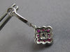 1.37CT DIAMOND & AAA RUBY 14KT WHITE GOLD 3D GEOMETRICAL FLOWER HANGING EARRINGS