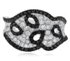 ESTATE WIDE 1.65CT WHITE & BLACK DIAMOND 14KT WHITE GOLD 3D MULTI LEAF FUN RING