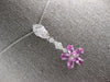 ESTATE 1.54CT DIAMOND & AAA PINK SAPPHIRE 18K WHITE GOLD LARIAT FLOATING PENDANT