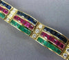 ESTATE WIDE 11.4CT DIAMOND & AAA MULTI GEM 18K YELLOW GOLD TENNIS BRACELET 25985