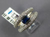 WIDE 2.1CT DIAMOND & AAA SAPPHIRE 14KT WHITE GOLD 3D EMERALD CUT ENGAGEMENT RING