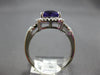 WIDE 2.25CT DIAMOND & AAA AMETHYST 14KT WHITE GOLD 3D CUSHION & ROUND HALO RING