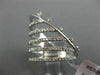ESTATE LARGE .33CT DIAMOND 14KT WHITE GOLD 3D MULTI ROW ETOILE TRIANGULAR RING