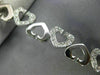 ANTIQUE 1.0CT DIAMOND 14KT WHITE GOLD 3D CLASSIC OPEN HEART LOVE BRACELET #17775