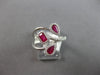 WIDE 1.18CT DIAMOND & AAA RUBY 14KT WHITE GOLD MULTI SHAPE CRISS CROSS LOVE RING