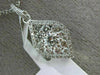 ESTATE .65CT DIAMOND 18K WHITE GOLD CLUSTER TEAR DROP LEAF HALO FLOATING PENDANT