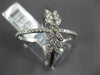 ESTATE LARGE .58CT DIAMOND 14KT WHITE GOLD MULTI LEAF CRISS CROSS INFINITY RING
