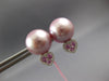 .37CT DIAMOND & AAA PINK SAPPHIRE & PINK SOUTH SEA PEARL 14K WHITE GOLD EARRINGS