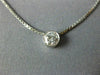 ESTATE .73CT DIAMOND 14KT WHITE GOLD ROUND CLASSIC SOLITAIRE BEZEL PENDANT #1593