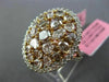 ESTATE LARGE 4.61CT WHITE & PINK DIAMOND 18K ROSE GOLD 3D HALO OVAL CLUSTER RING