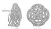 ESTATE .27CT DIAMOND 14K WHITE GOLD 3D OPEN FILIGREE FLOWER CLIP ON FUN EARRINGS