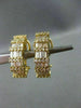 ESTATE 1.75CT DIAMOND 14KT YELLOW GOLD BAGUETTE & ROUND HANGING EARRINGS 15722