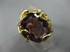 ANTIQUE LARGE 30.16CT DIAMOND & AMETHYST 14K YELLOW GOLD HANDCRAFTED NUGGET RING
