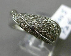ESTATE .60CT DIAMOND 14KT WHITE GOLD 3D DOUBLE SIDED X LOVE RING 8mm WIDE