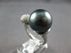 LARGE .78CT DIAMOND & AAA TAHITAIN PEARL 18KT WHITE GOLD CLASSIC DOME SHAPE RING