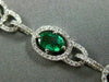 ESTATE WIDE 7.06CT DIAMOND & AAA EMERALD 14KT WHITE GOLD 3D HALO TENNIS BRACELET