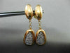ESTATE .28CT DIAMOND 14KT WHITE & ROSE GOLD 3D PAVE PEAR SHAPE HANGING EARRINGS