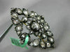 ANTIQUE LARGE 2.0CT DIAMOND 14KT YELLOW GOLD & SILVER 3D FLOWER LEAF BROOCH PIN