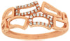 ESTATE WIDE .11CT DIAMOND 14KT ROSE GOLD 3D CLASSIC MULTI RECTANGULAR FUN RING