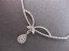 LARGE 1.12CT DIAMOND 14K WHITE GOLD ROUND & BAGUETTE TEAR DROP BAR LOVE NECKLACE